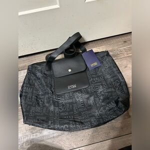 Black and Grey Cavalli Class Weekender Bag Large tote Zip Up